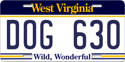 WV license plate DOG630