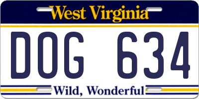 WV license plate DOG634