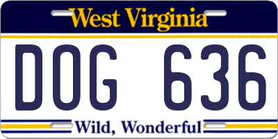 WV license plate DOG636