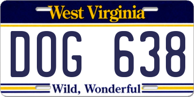 WV license plate DOG638