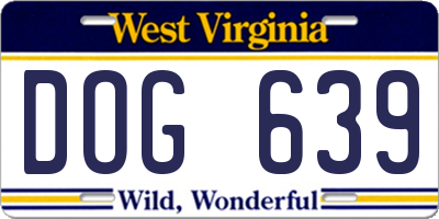 WV license plate DOG639