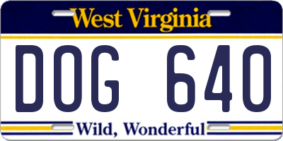 WV license plate DOG640