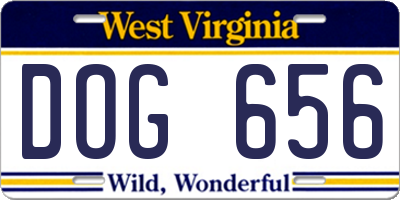 WV license plate DOG656