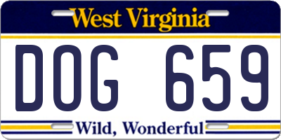 WV license plate DOG659