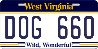WV license plate DOG660