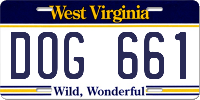 WV license plate DOG661