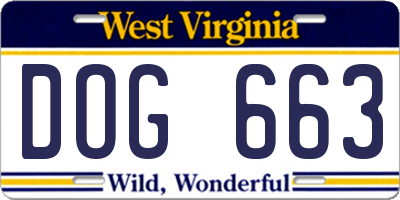 WV license plate DOG663