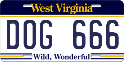 WV license plate DOG666