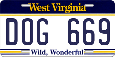 WV license plate DOG669