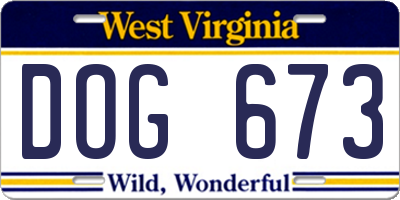 WV license plate DOG673