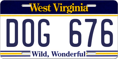 WV license plate DOG676