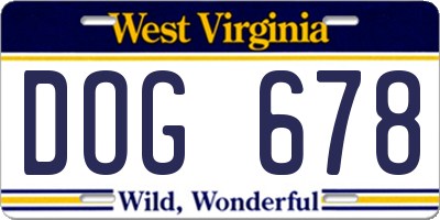 WV license plate DOG678