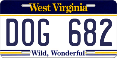 WV license plate DOG682