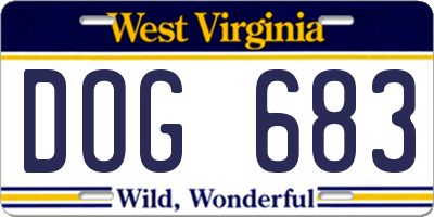 WV license plate DOG683