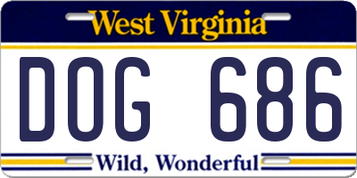 WV license plate DOG686