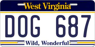 WV license plate DOG687