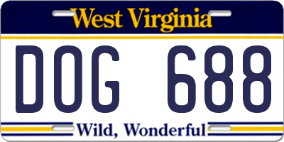 WV license plate DOG688
