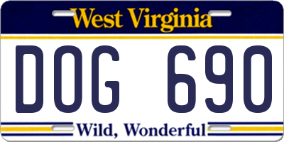 WV license plate DOG690