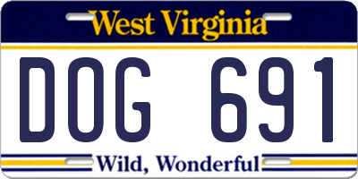WV license plate DOG691