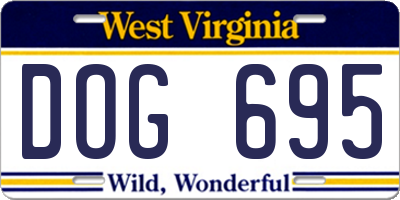 WV license plate DOG695