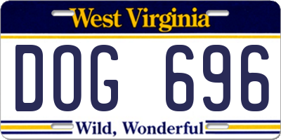 WV license plate DOG696