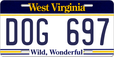 WV license plate DOG697