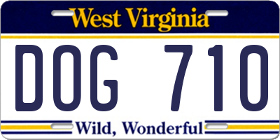 WV license plate DOG710