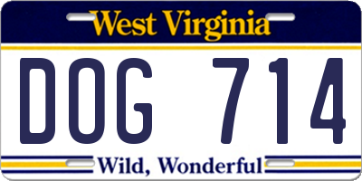 WV license plate DOG714