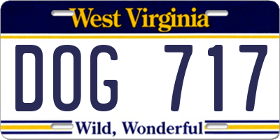 WV license plate DOG717