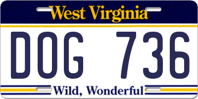 WV license plate DOG736