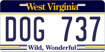 WV license plate DOG737