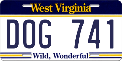 WV license plate DOG741
