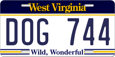 WV license plate DOG744
