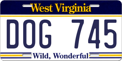 WV license plate DOG745