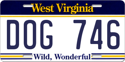 WV license plate DOG746