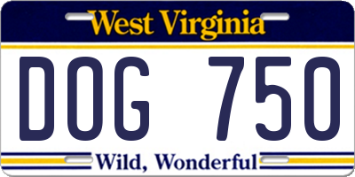 WV license plate DOG750