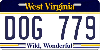 WV license plate DOG779