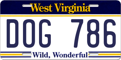 WV license plate DOG786