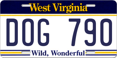 WV license plate DOG790