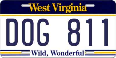 WV license plate DOG811