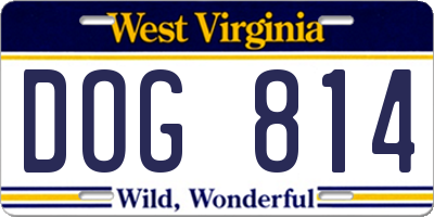 WV license plate DOG814