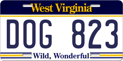WV license plate DOG823