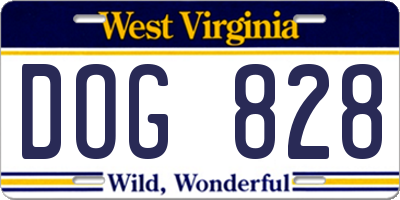 WV license plate DOG828