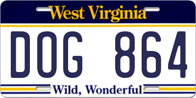 WV license plate DOG864