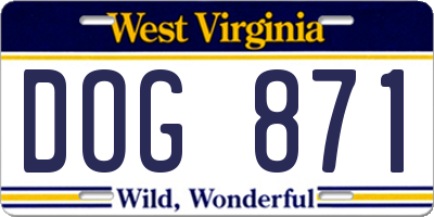 WV license plate DOG871
