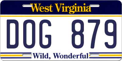 WV license plate DOG879
