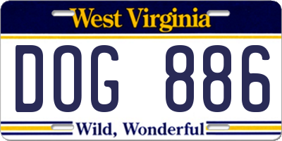 WV license plate DOG886