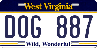WV license plate DOG887