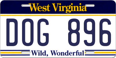 WV license plate DOG896
