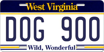 WV license plate DOG900